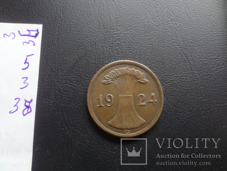 2 пфеннига 1924  G  Германия    ($5.3.38)~, фото №4
