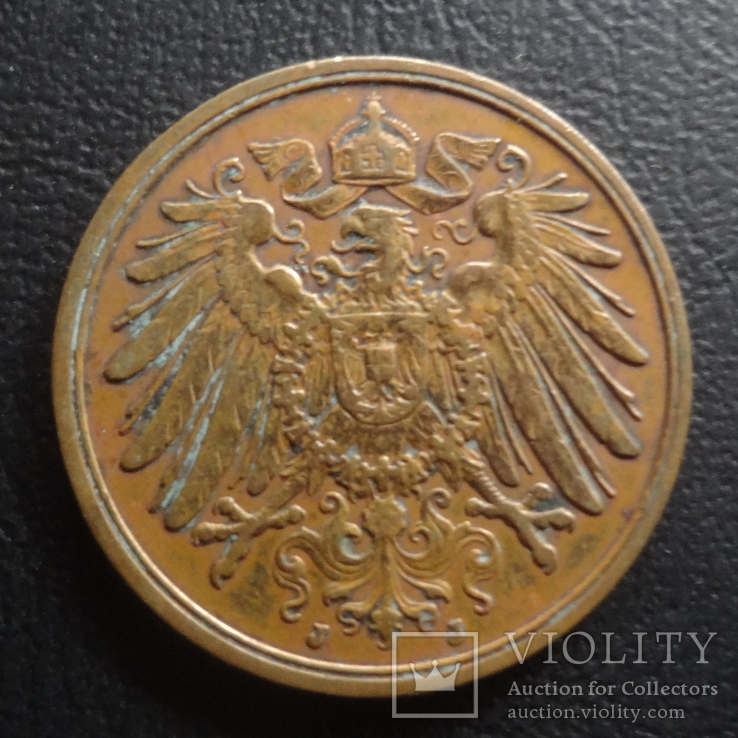 2 пфеннига 1913 J    Германия    ($5.3.40)~, фото №3