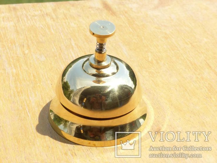 Настольный звонок - Колокольчик портье бронзовый - ресепшн , для гостиниц и т.п.