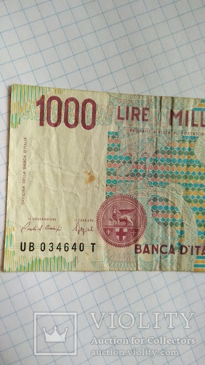 1000 лир 1990 года Италия, фото №5