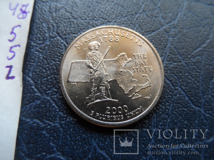 25 центов 2000  Массачусетс  UNC  ($5.5.2)~, фото №4