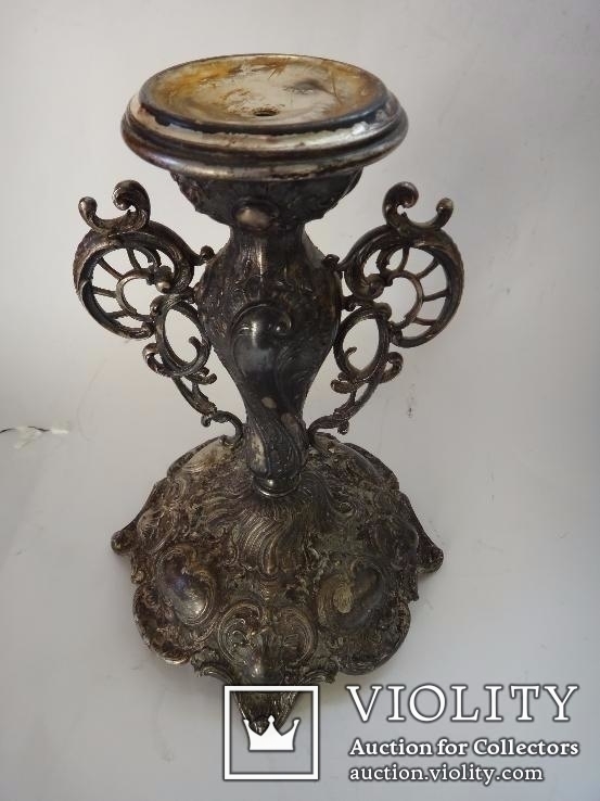 Огромная старинная ваза фруктовница с подсвечником Германия, фото №5