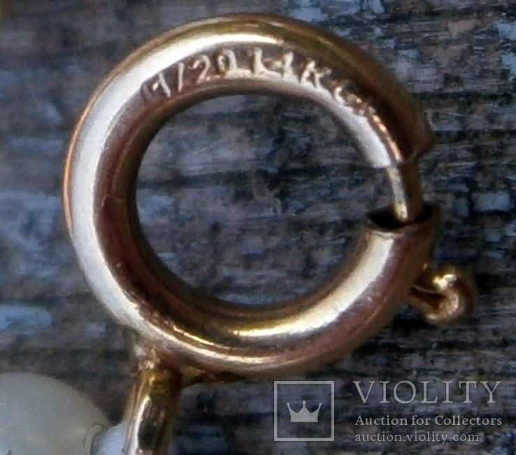 Жемчуг, позолота 14К, ожерелье 2 шт. по 40 см., фото №7