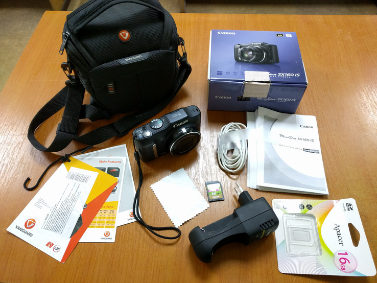 Фотоаппарат CANON PowerShot SX160 IS. Документы, сумка, зарядное., фото №3