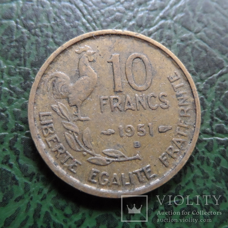 10 франков 1951  В Франция    ($6.1.8)~, фото №2