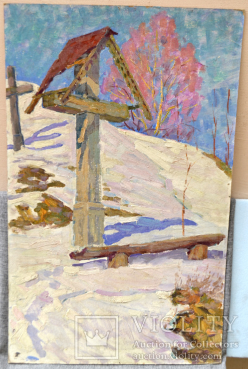 Картина картон-масло "Ранняя весна" 1958 г. (Чернюк В.Г ), фото №2