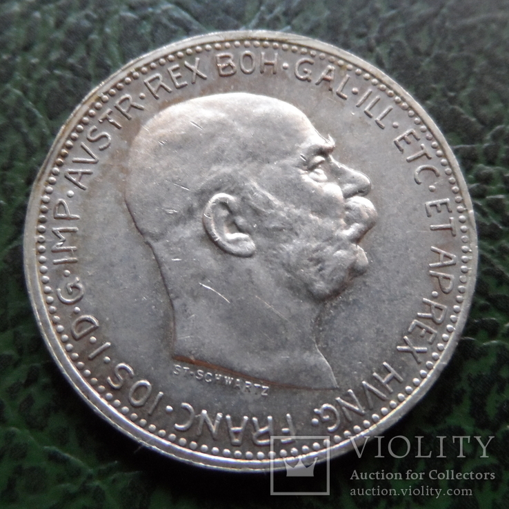 1 крона 1915  Австро-Венгрия серебро    ($6.1.18)~, фото №3