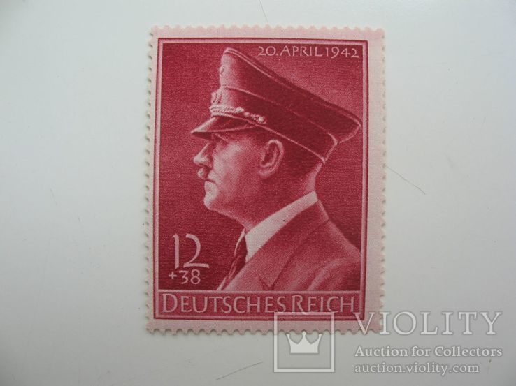 Марка 53-й год рождения Гитлера 1942 год Третий Рейх, фото №2