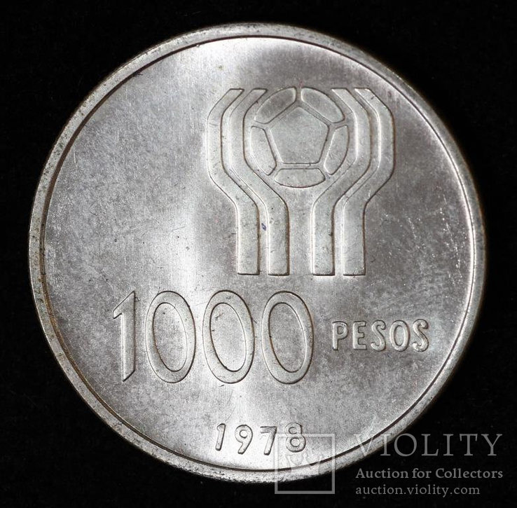 Серебряная монета Аргентины 1000 песо 1978 г.