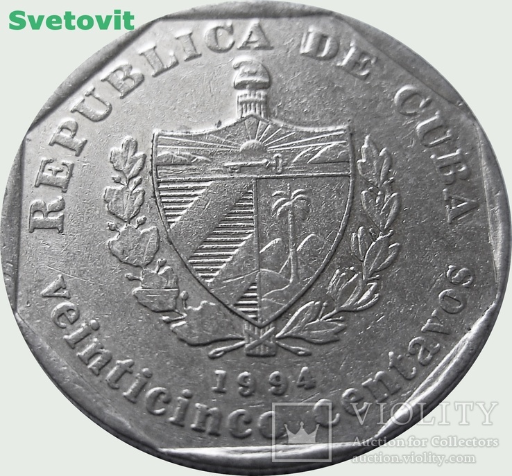 59.Куба 25 сентаво, 1994 год, фото №3