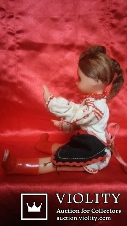 Старая кукла в национальном костюме времен СССР 24 см, фото №7
