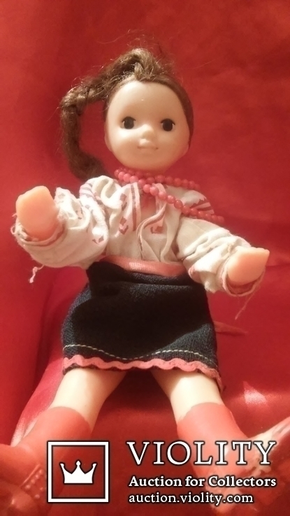 Старая кукла в национальном костюме времен СССР 24 см, фото №8