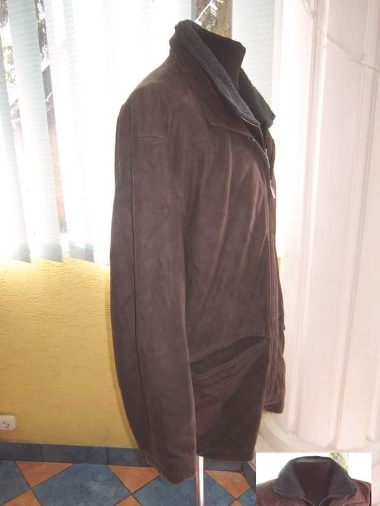Большая фирменная кожаная мужская куртка TRAPPER Лот 515, фото №8