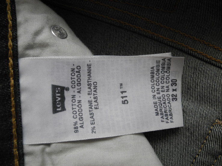 Джинсы Levis 511 32/30 ( Colombia USA ) Новое, photo number 7