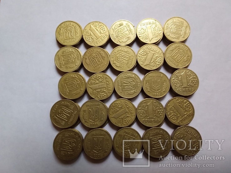 1 гривна 2001,2002 ,2003 года. 100 монет одним лотом