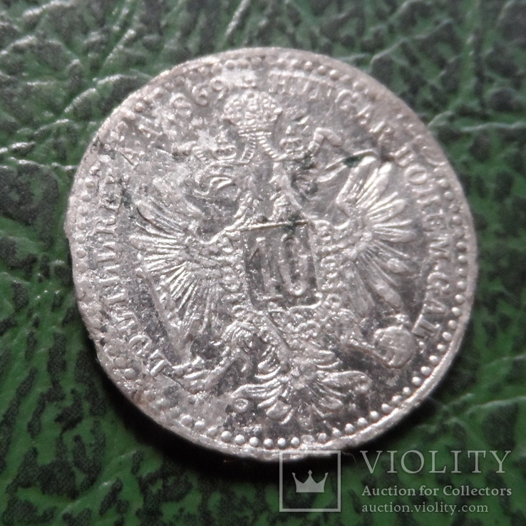 10 крейцеров 1869  Австро-Венгрия  серебро    ($6.1.25)~, фото №3
