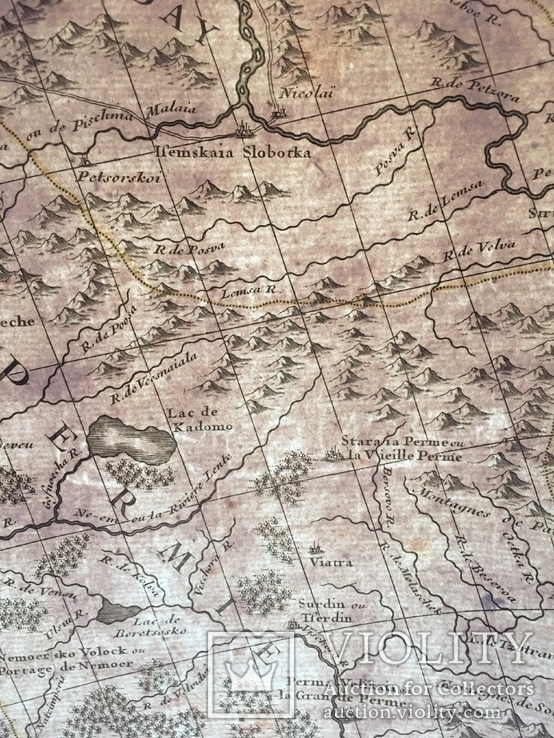 Карта ‘‘Московия’’. Делиль наследники 1780 г. Полный комплект из 2-х карт. 105х70 см, фото №12