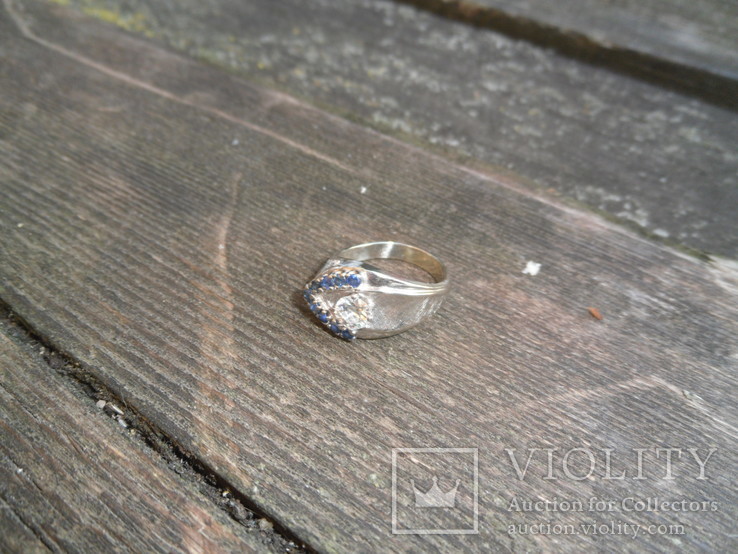 Золотое кольцо с бриллиантом 0,6 Кт и зелено-голубыми бриллиантами, фото №8