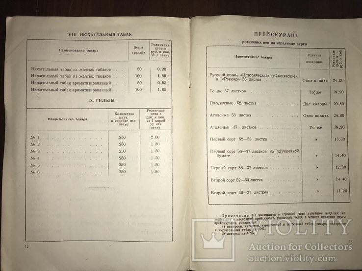 1951 Каталог цены на Сигареты Папиросы Карты, фото №7