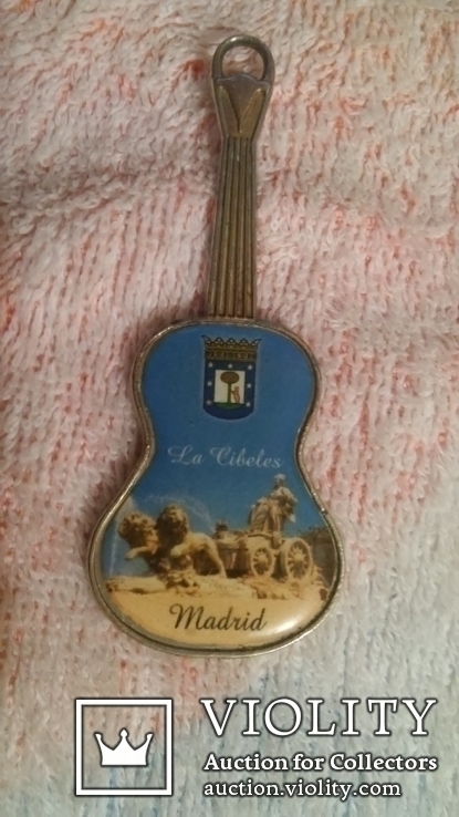 Брелок гитара:"Espana La Cibeles Madrid" 8 cм., фото №4