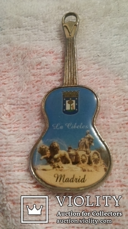 Брелок гитара:"Espana La Cibeles Madrid" 8 cм., фото №9