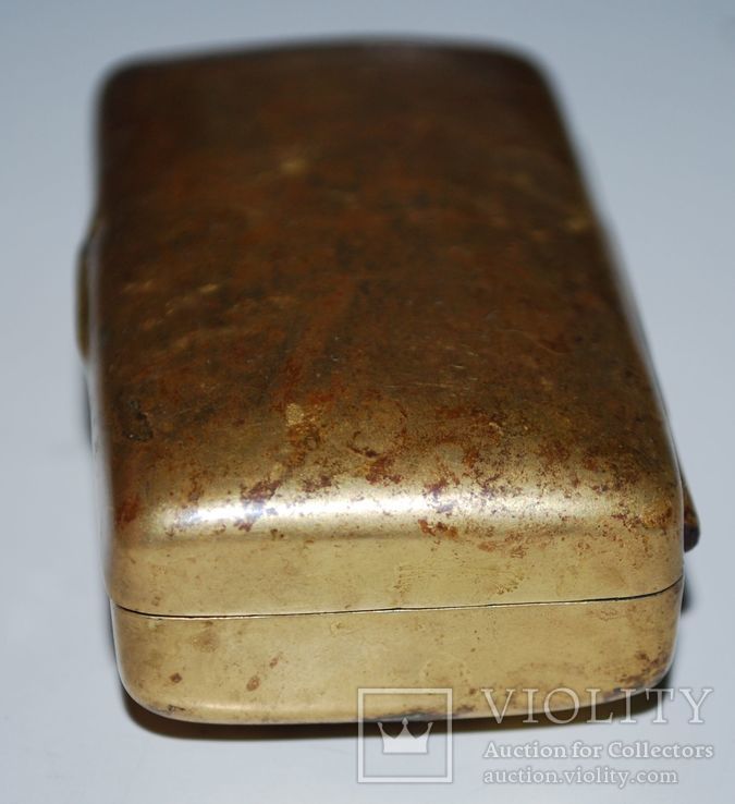 Табакерка старинная латунная - 7,5х4х3 см., фото №8