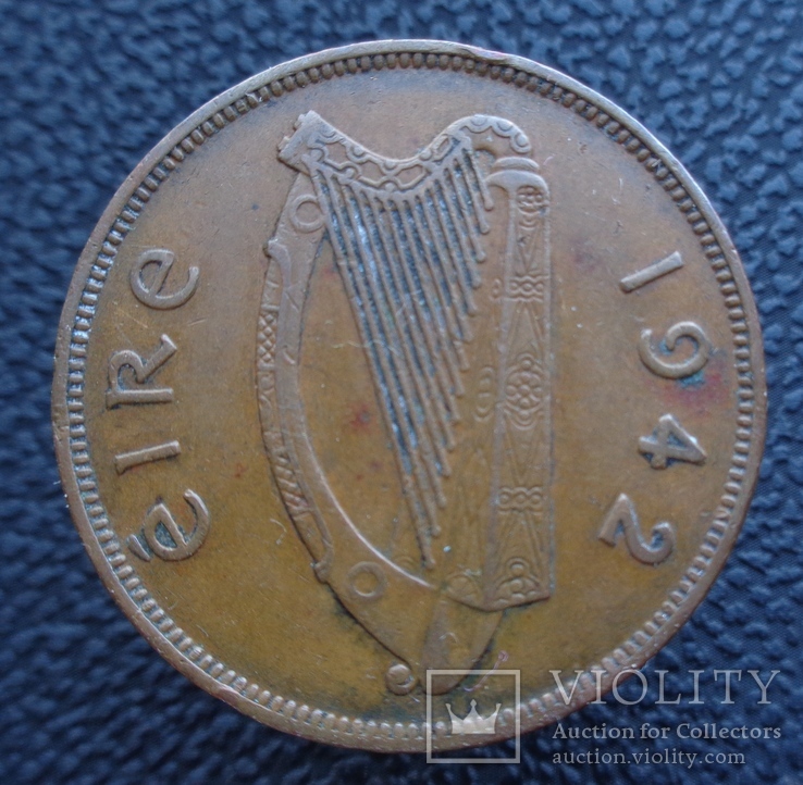Ирландия 1 пенни 1942, фото №2