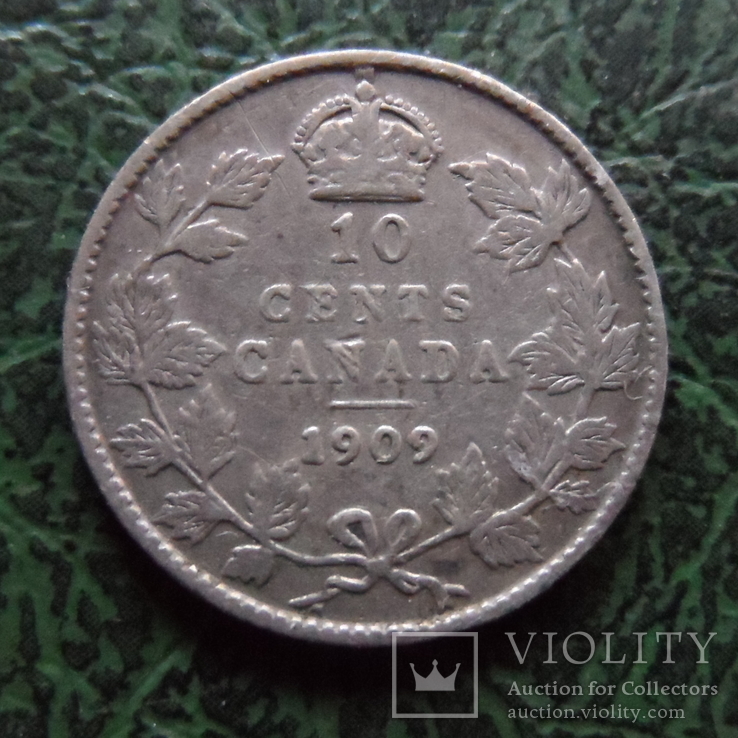 10 центов 1909  Канада  серебро  ($6.1.41)~, фото №2