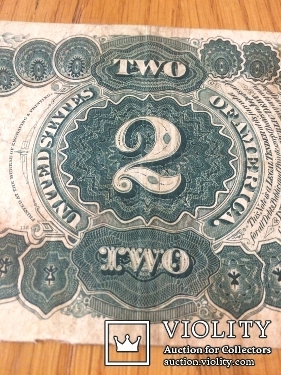  1917 год. Большые старые 2 $ доллара США Two USA Dollars big size