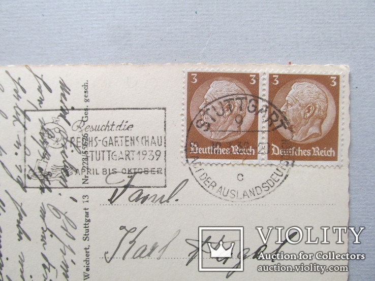 3-й Рейх Германия, Штуттгарт, открытка с машинным штемпелем 1939, фото №6