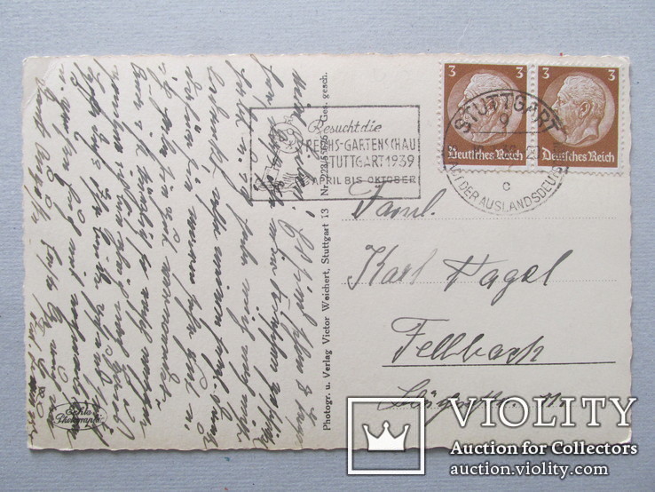 3-й Рейх Германия, Штуттгарт, открытка с машинным штемпелем 1939, фото №8