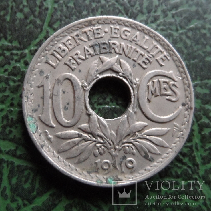 10  сантим  1919  Франция    ($6.3.30)~, фото №2