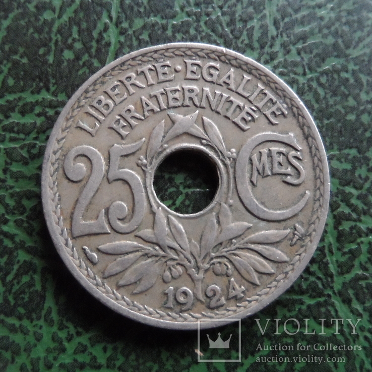 25  сантим  1924   Франция    ($6.3.34)~, фото №2