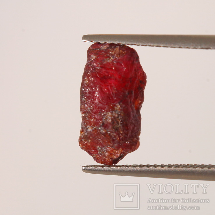Очень интересный не облагороженный кристалл мадагаскарского рубина 5.70ст 14х6х4мм, фото №7