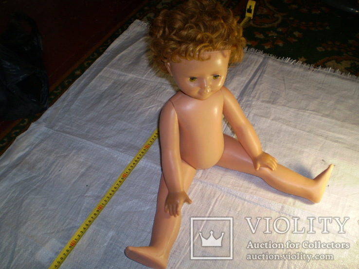 Кукла паричковая на резинках 65 см с клеймом ссср, фото №6