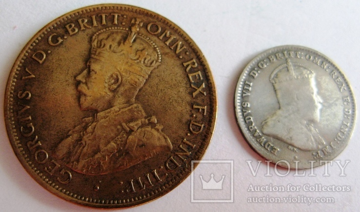 Австралия, набор*4 шт. 1/2 пенни - 1 шиллинг, Эдвард VII (1910-1912), фото №3