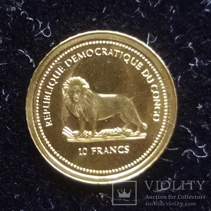 10 франков 2006 Конго  золото 999 Мона Лиза, фото №8