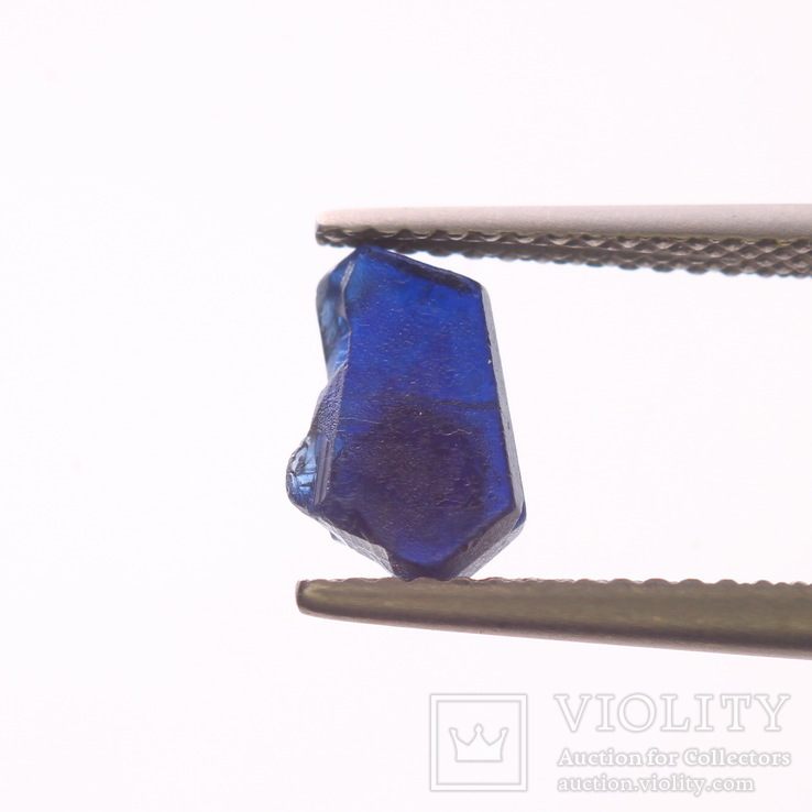 Мадагаскарский не облагороженный кристалл сапфира royal blue 1.60ct 8х5х2мм, фото №4