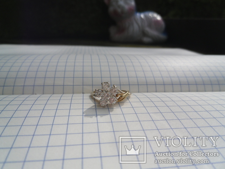 Золотое кольцо с бриллиантами, фото №3