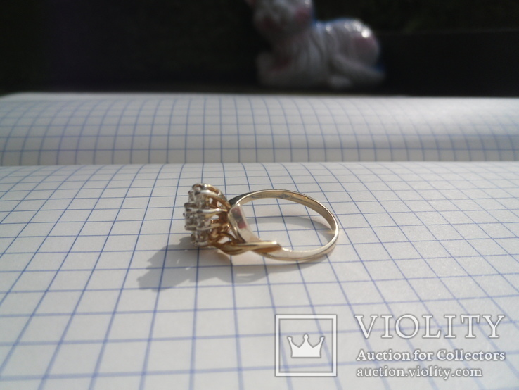 Золотое кольцо с бриллиантами, фото №5