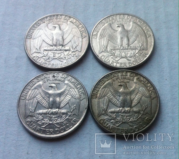 Монеты США 25 центов (4штуки), фото №5
