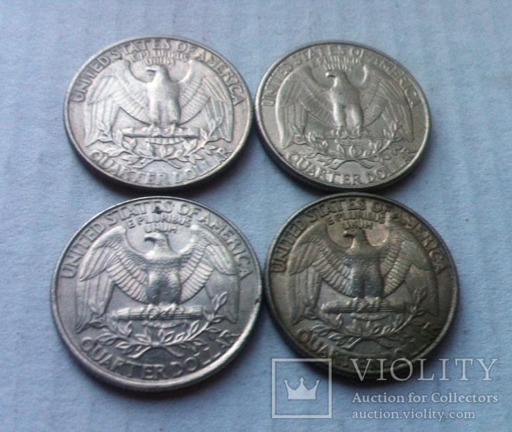 Монеты США 25 центов (4штуки), фото №6