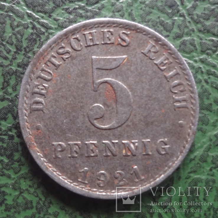 5  пфеннигов 1921  Германия    ($6.4.31)~, фото №2