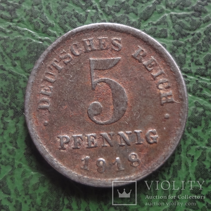 5  пфеннигов 1918 G  Германия    ($6.4.32)~, фото №2