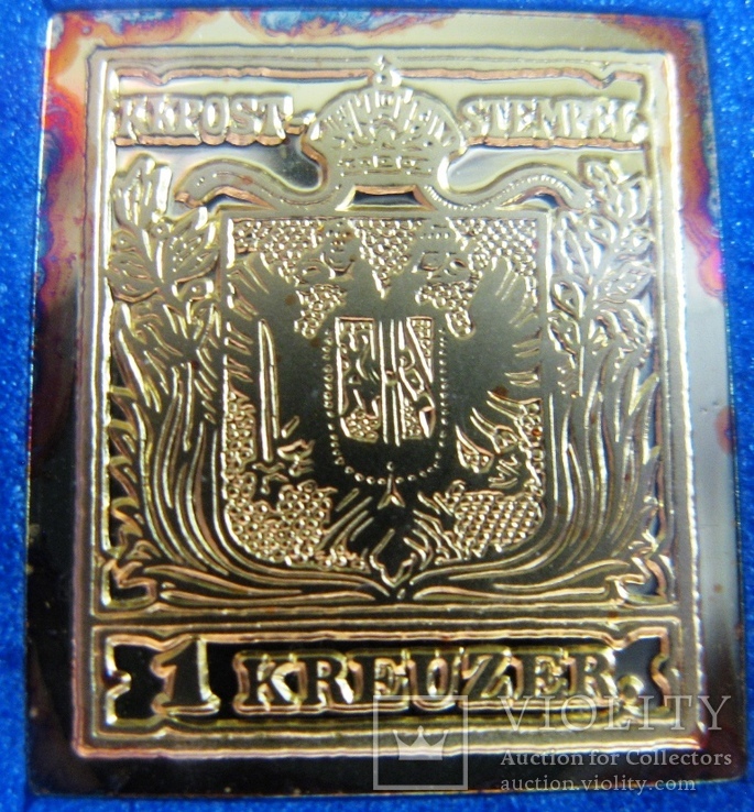 Австрия, 1 серебряный крейцер 1850 "Первая марка Австрии"