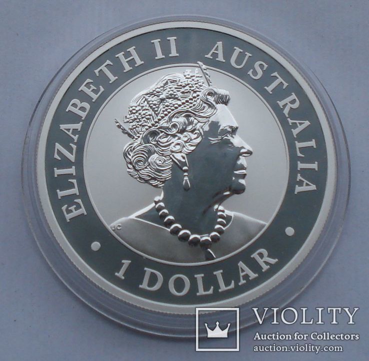 2019 г - 1 доллар Австралии,Орел,унция серебра в капсуле, фото №5