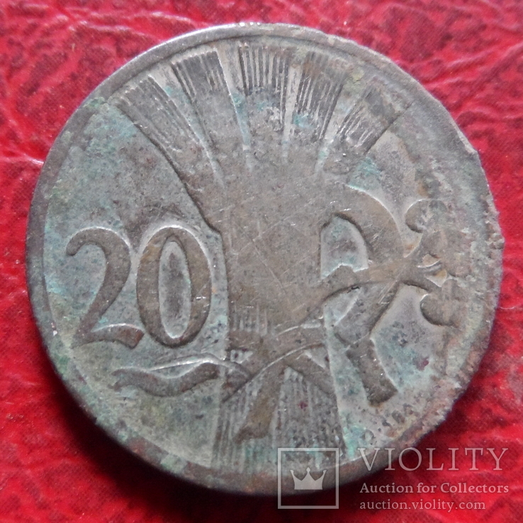 20  геллеров  1921  Чехословакия    ($7.1.16)~