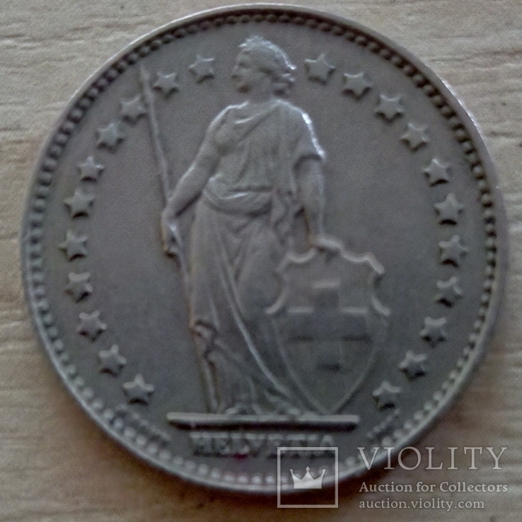 Швейцария, 1 франк 1968 В, фото №3