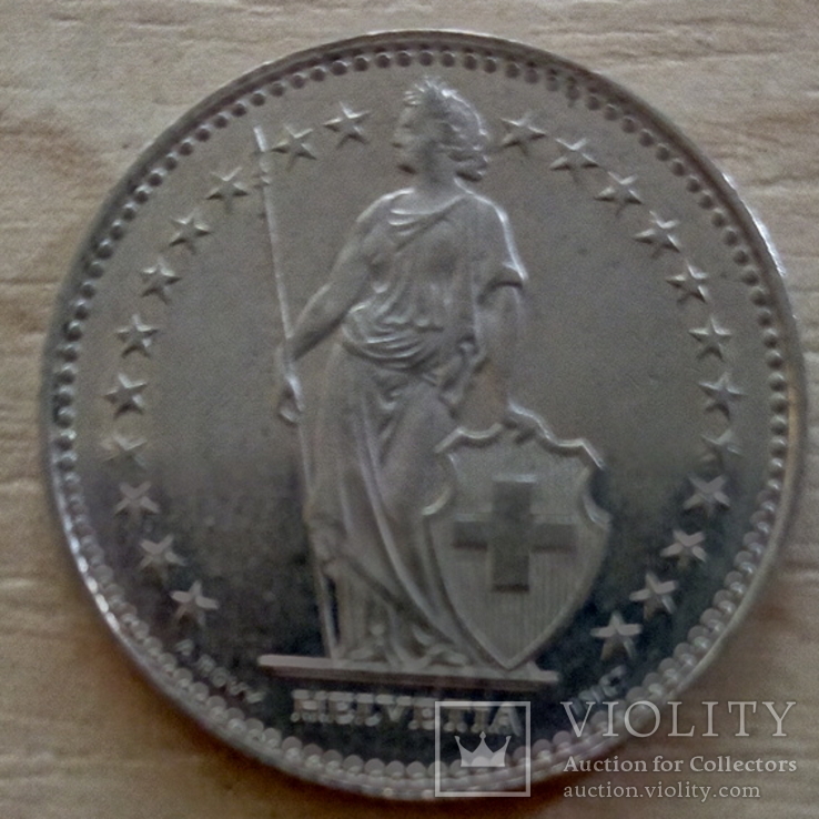 Швейцария, 1 франк 1988, фото №3