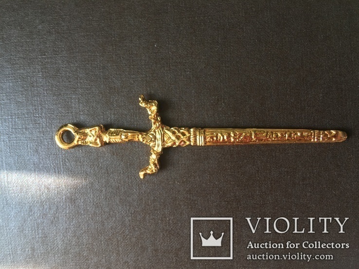 Брелок, подвеска меч позолота 750 Чешская Республика, фото №3